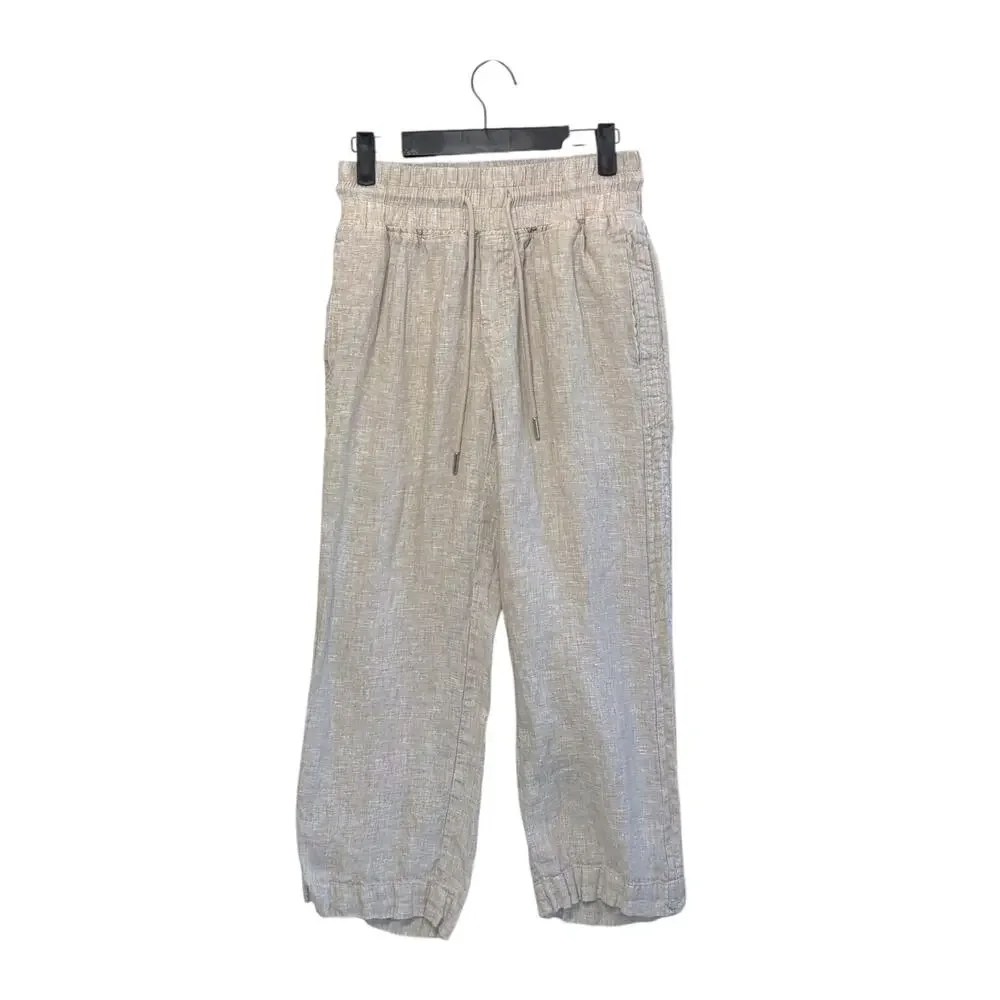 Quince Women's 100% European Linen Wide Leg Pants Women's Sz XS Beige Flax